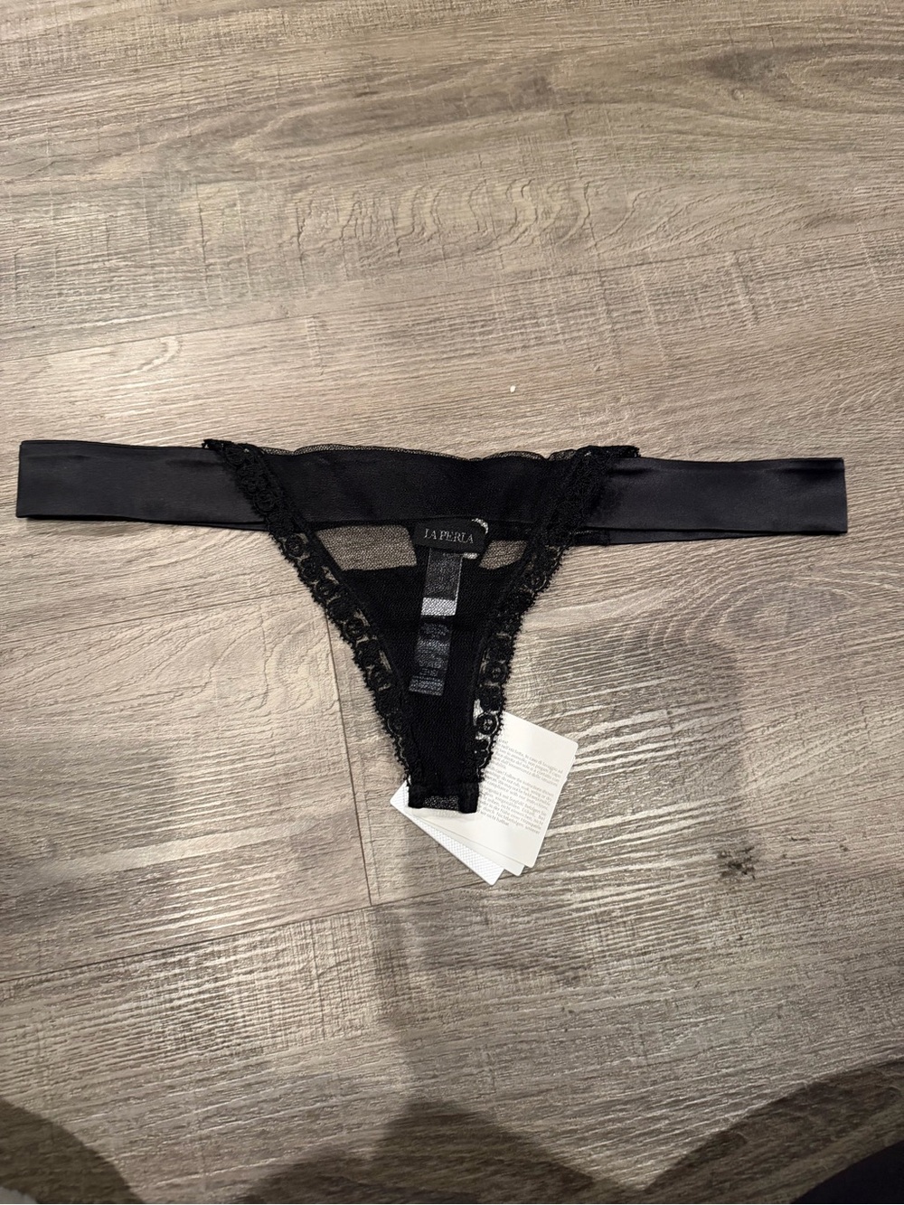 NWT La Perla Black Lace thong